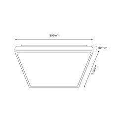 Sklep Kaja Mleczny plafon LED, czarna ramka 37x37cm 4000K ML7935 FABIO | Kaja