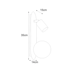 Sklep Kaja Modernistyczna lampa ścienna z grafitowym kloszem K-5482 z serii ARIES