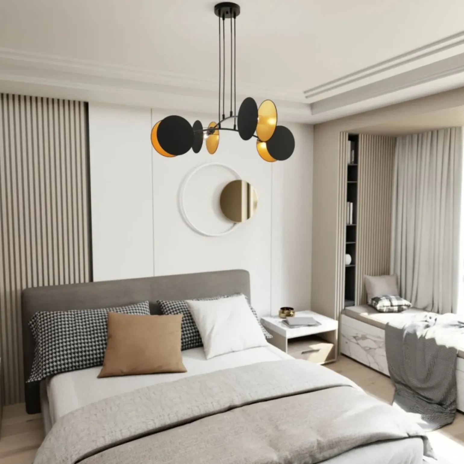 Store Modernistyczna lampa wisząca do salonu 1325/4 MOTIF | Kaja Oświetlenie Żyrandole Nowoczesne