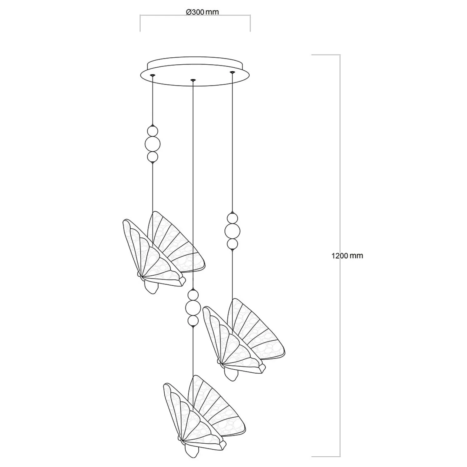 Sklep Kaja Modernistyczna lampa wisząca motyle LP-1715/3P MARIPOSA | Kaja
