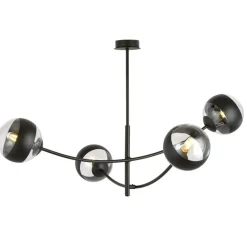 Best Molekularna, czarna lampa sufitowa do sypialni 1101/4 HUNTER | Kaja Żyrandole Nowoczesne