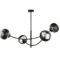 Best Molekularna, czarna lampa sufitowa do sypialni 1101/4 HUNTER | Kaja Żyrandole Nowoczesne