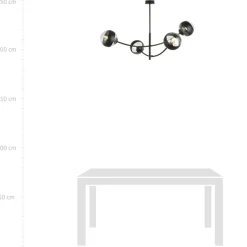 Best Molekularna, czarna lampa sufitowa do sypialni 1101/4 HUNTER | Kaja Żyrandole Nowoczesne