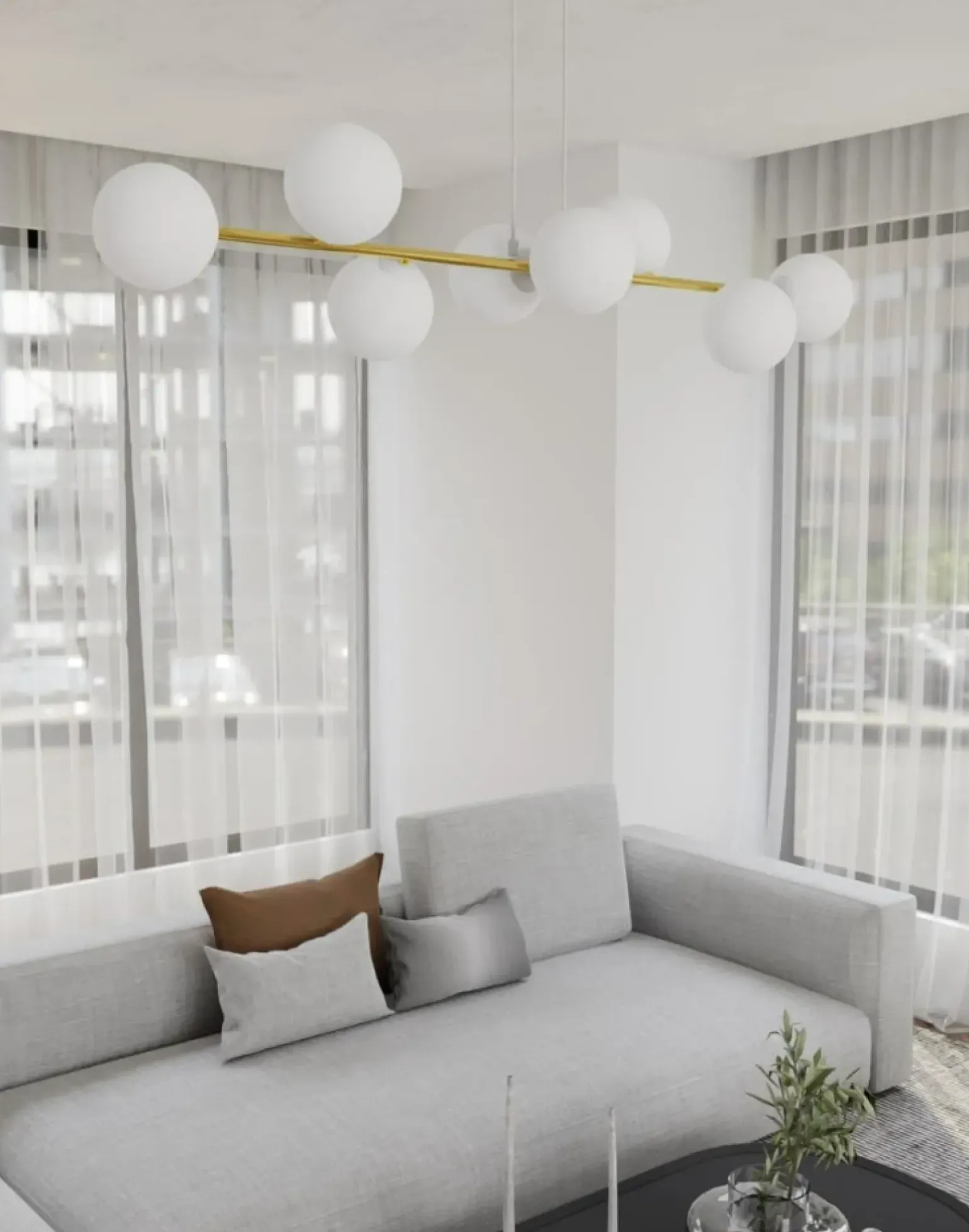 Store Molekularna lampa wisząca do jadalni, nad stół 1242/8 z serii GRAVITY Żyrandole Nowoczesne