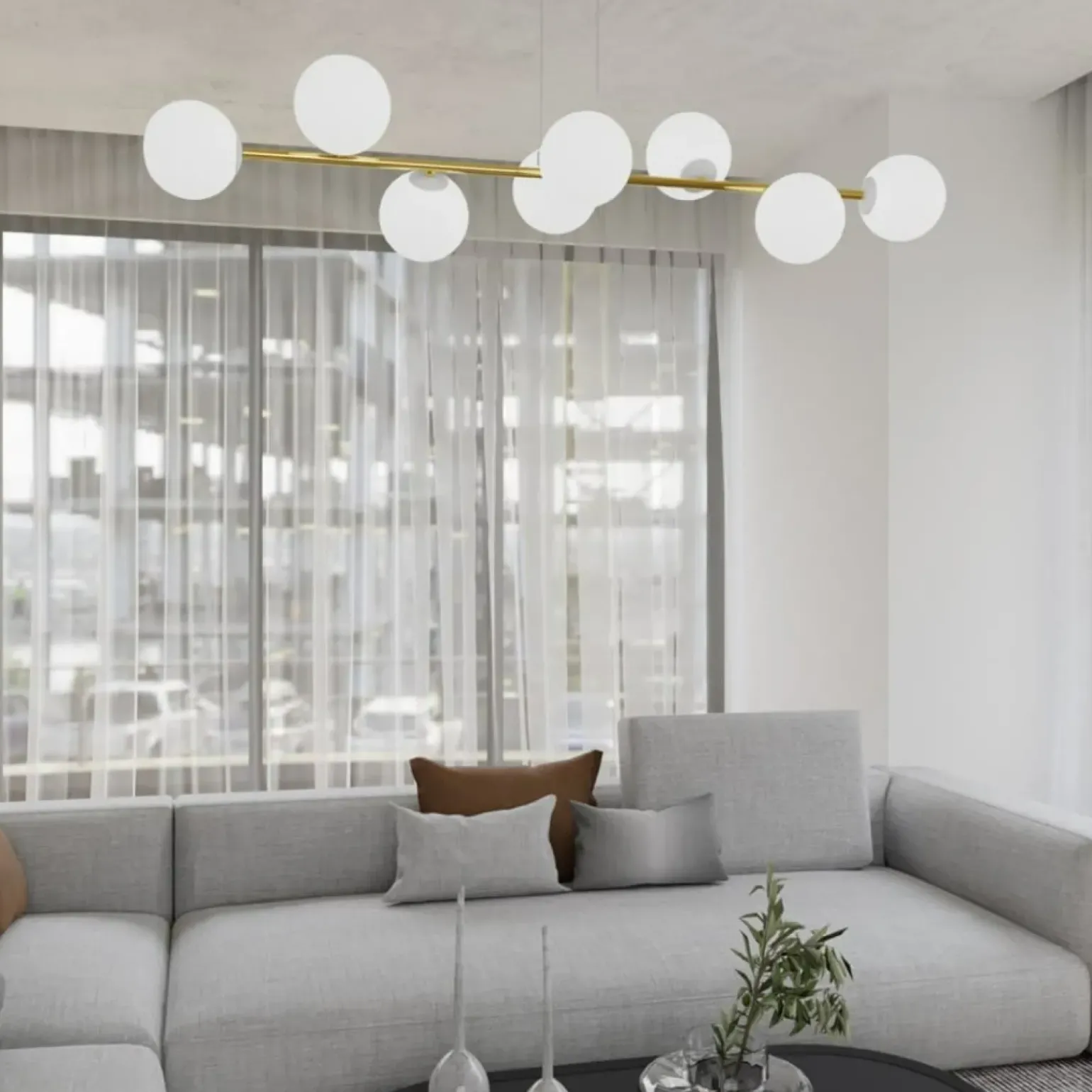 Store Molekularna lampa wisząca do jadalni, nad stół 1242/8 z serii GRAVITY Żyrandole Nowoczesne