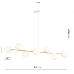 Store Molekularna lampa wisząca do jadalni, nad stół 1242/8 z serii GRAVITY Żyrandole Nowoczesne