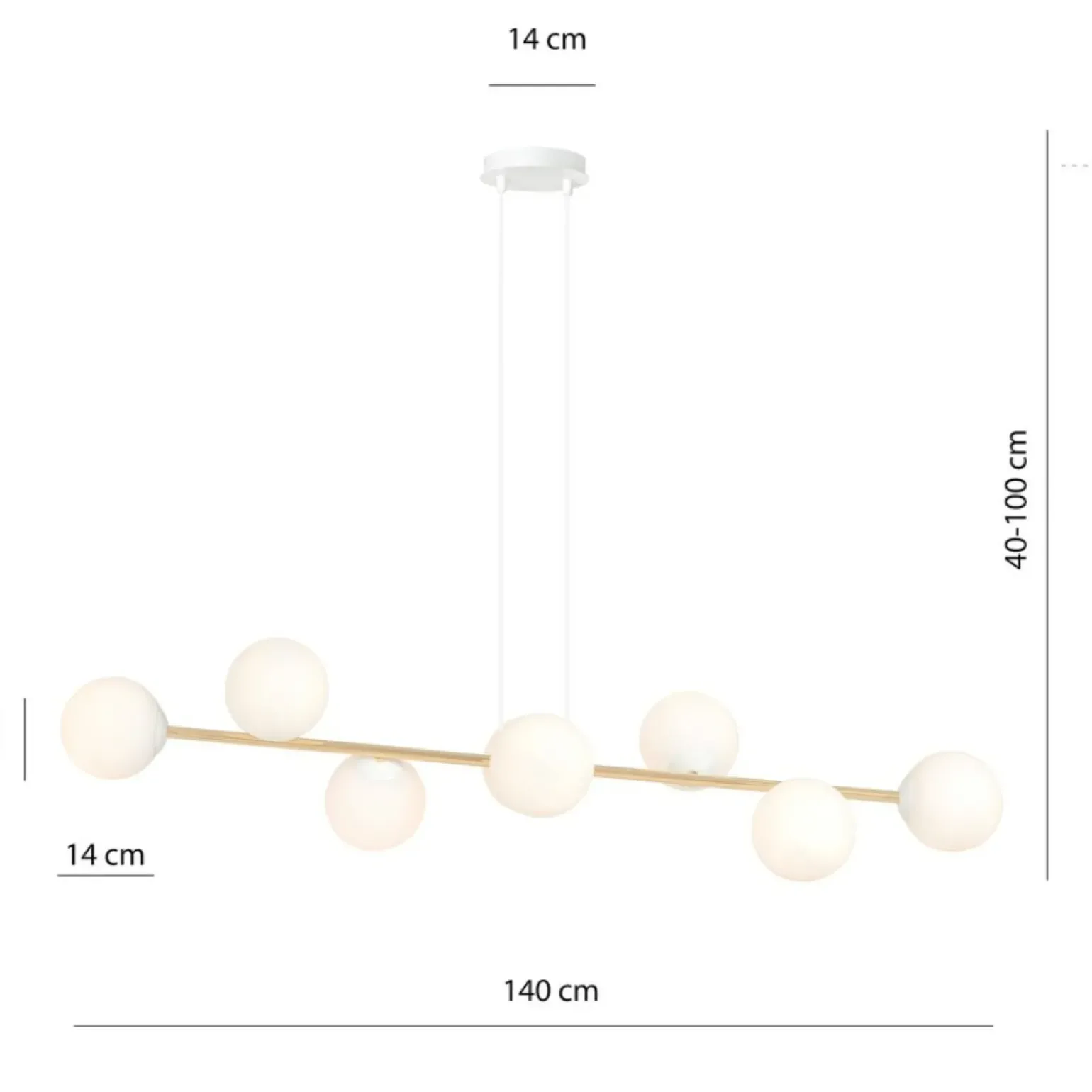 Store Molekularna lampa wisząca do jadalni, nad stół 1242/8 z serii GRAVITY Żyrandole Nowoczesne