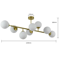Clearance Molekularna, złota lampa nad stół LP-002/8P DORADO | Kaja Oświetlenie Żyrandole Nowoczesne