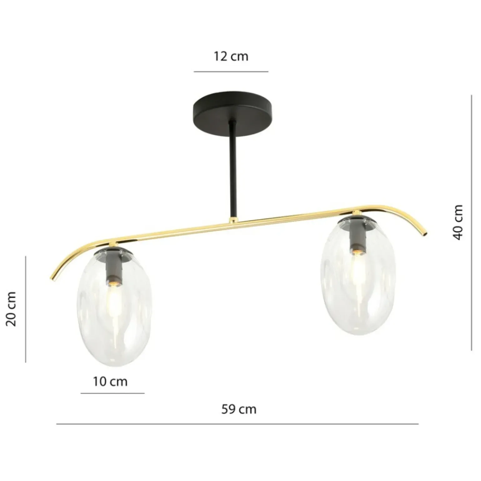 Hot Niebanalna, czarno-złota lampa sufitowa do salonu 1279/2 z serii FINES Żyrandole Nowoczesne