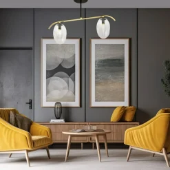 Hot Niebanalna, czarno-złota lampa sufitowa do salonu 1279/2 z serii FINES Żyrandole Nowoczesne