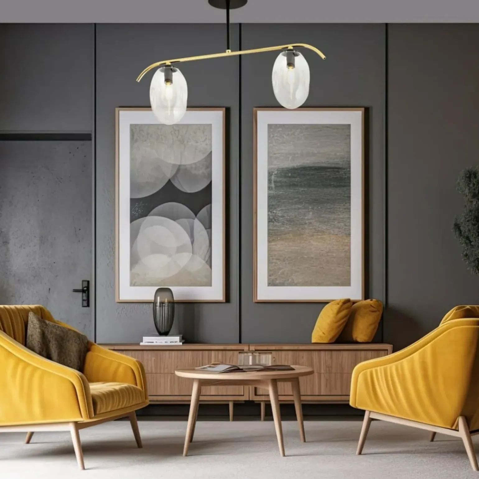 Hot Niebanalna, czarno-złota lampa sufitowa do salonu 1279/2 z serii FINES Żyrandole Nowoczesne