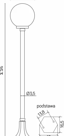 Sklep Kaja Niebanalna lampa ogrodowa, wysoka K 5002/1/KP 250 z serii KULE CLASSIC | Kaja Oś