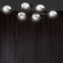 Store Niebanalna lampa sufitowa grafitowe klosze 832/6A | Kaja Oświetlenie Żyrandole Nowoczesne