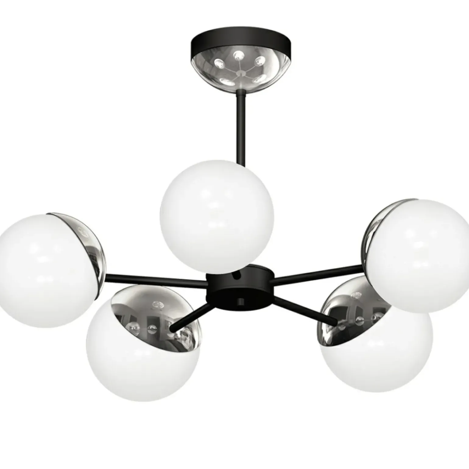 Discount Niebanalna lampa wisząca z pięcioma kloszami MLP8882 z serii SFERA | Kaja Oświet Żyrandole Nowoczesne