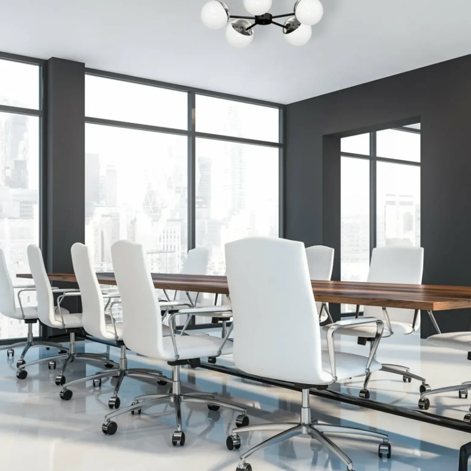 Discount Niebanalna lampa wisząca z pięcioma kloszami MLP8882 z serii SFERA | Kaja Oświet Żyrandole Nowoczesne