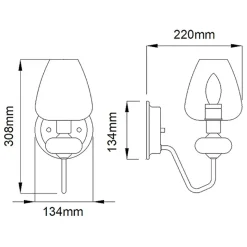 Sklep Kaja Niebanalny kinkiet ścienny, mosiądz DL-ARMAND1-AB z serii ARMAND