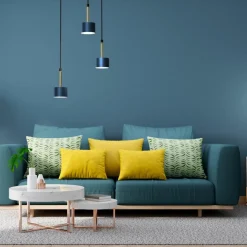 Sale Niebieska lampa wisząca do salonu, nad stolik MLP7774 z serii ARENA | Kaja Oświe Żyrandole Nowoczesne