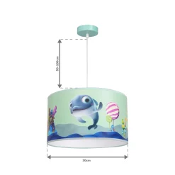 Sklep Kaja Niebieska lampa wisząca, rysunek rybki MLP6802 z serii DELFINKA FINKA | Kaja Ośw