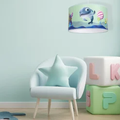 Sklep Kaja Niebieska lampa wisząca, rysunek rybki MLP6802 z serii DELFINKA FINKA | Kaja Ośw