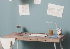 Dzieci Sklep Kaja Niebieska lampka biurkowa, wbudowany LED K-BL1521 seria MILO