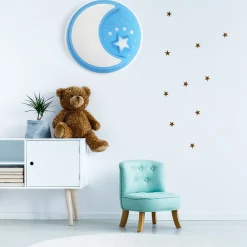 Sklep Kaja Niebieski kinkiet ścienny, księżyc z gwiazdkami ML6183 z serii NOTE | Kaja Oświe