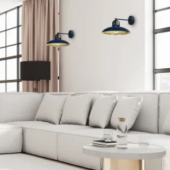 Sklep Kaja Niebieski kinkiet ścienny, metalowy klosz MLP7712 z serii FELIX | Kaja Oświetlen