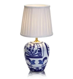 Sklep Kaja Niebiesko biała lampa stołowa z małym gwintem 104999 | Kaja