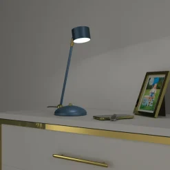 Sklep Kaja Niebiesko-złota lampka biurkowa, do biura MLP7776 z serii ARENA | Kaja Oświetlen
