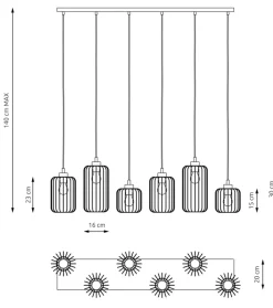 Cheap Niecodzienna lampa wisząca, na 6 żarówek 1364/6 z serii VANDER Żyrandole Nowoczesne