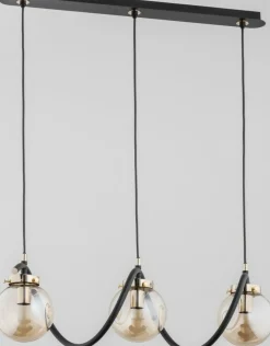 Best Sale Niecodzienna lampa wisząca, czarno-złota AL 62182 | Kaja Żyrandole Nowoczesne