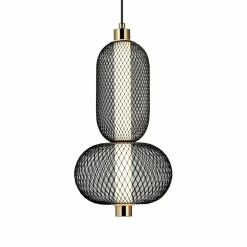 Best Sale Niecodzienna lampa wisząca, czarna PND-84283-2-BK z serii MARCO Żyrandole Nowoczesne