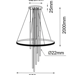 Store Niespotykana lampa wisząca LED do salonu ANT 5215 LUNA | Kaja Żyrandole Nowoczesne