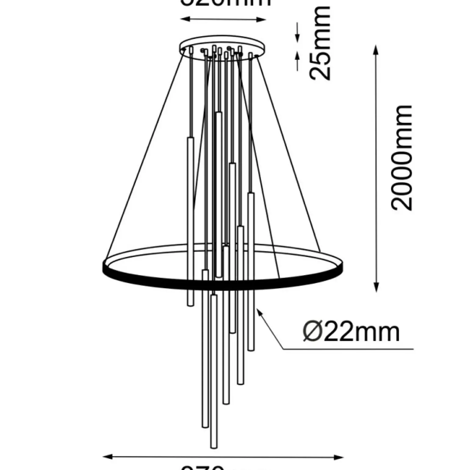 Store Niespotykana lampa wisząca LED do salonu ANT 5215 LUNA | Kaja Żyrandole Nowoczesne