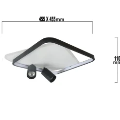 Sklep Kaja Niespotykany plafon LED z tubami LP-0612/2C SQUARE BK PARMA | Kaja