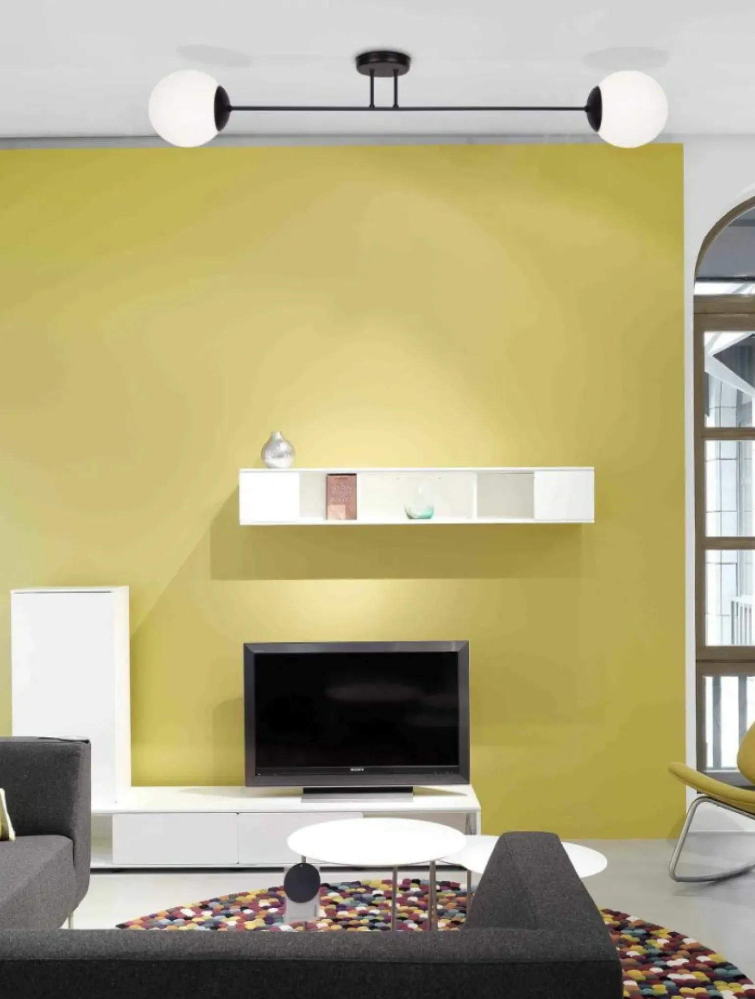 Online Niesymetryczna lampa sufitowa z 2 kloszami K-4923 | Kaja Oświetlenie Żyrandole Nowoczesne