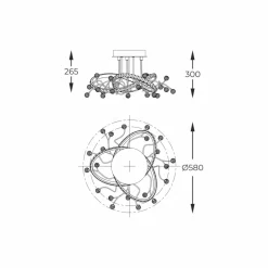 Cheap Nietuzinkowa, czarna lampa sufitowa MX3481-1S-3BCT MAIA | Kaja Żyrandole Nowoczesne