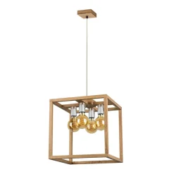 Clearance Nietuzinkowa, drewniana lampa wisząca do kuchni 61580474 KAGO | Kaja Żyrandole Nowoczesne
