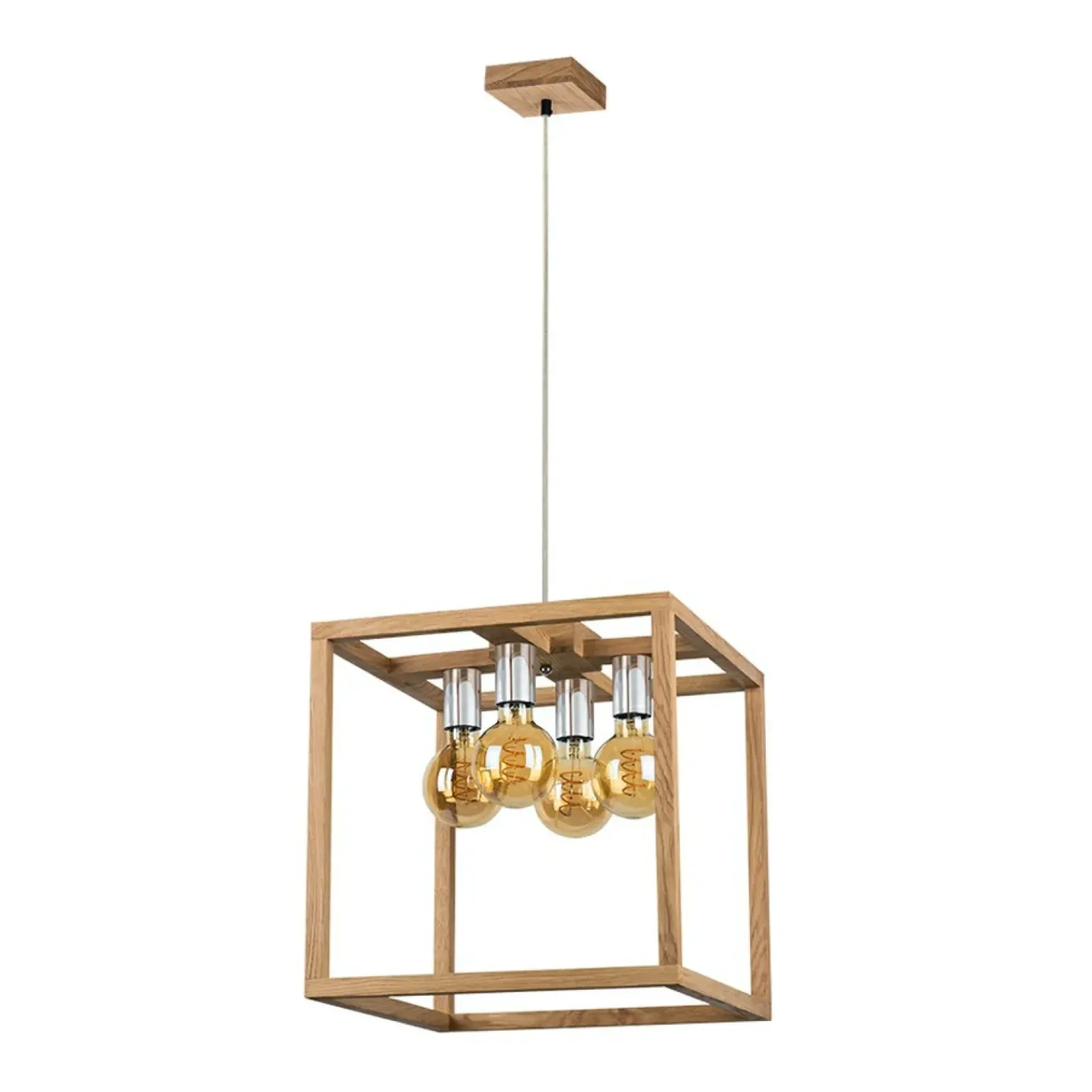 Clearance Nietuzinkowa, drewniana lampa wisząca do kuchni 61580474 KAGO | Kaja Żyrandole Nowoczesne