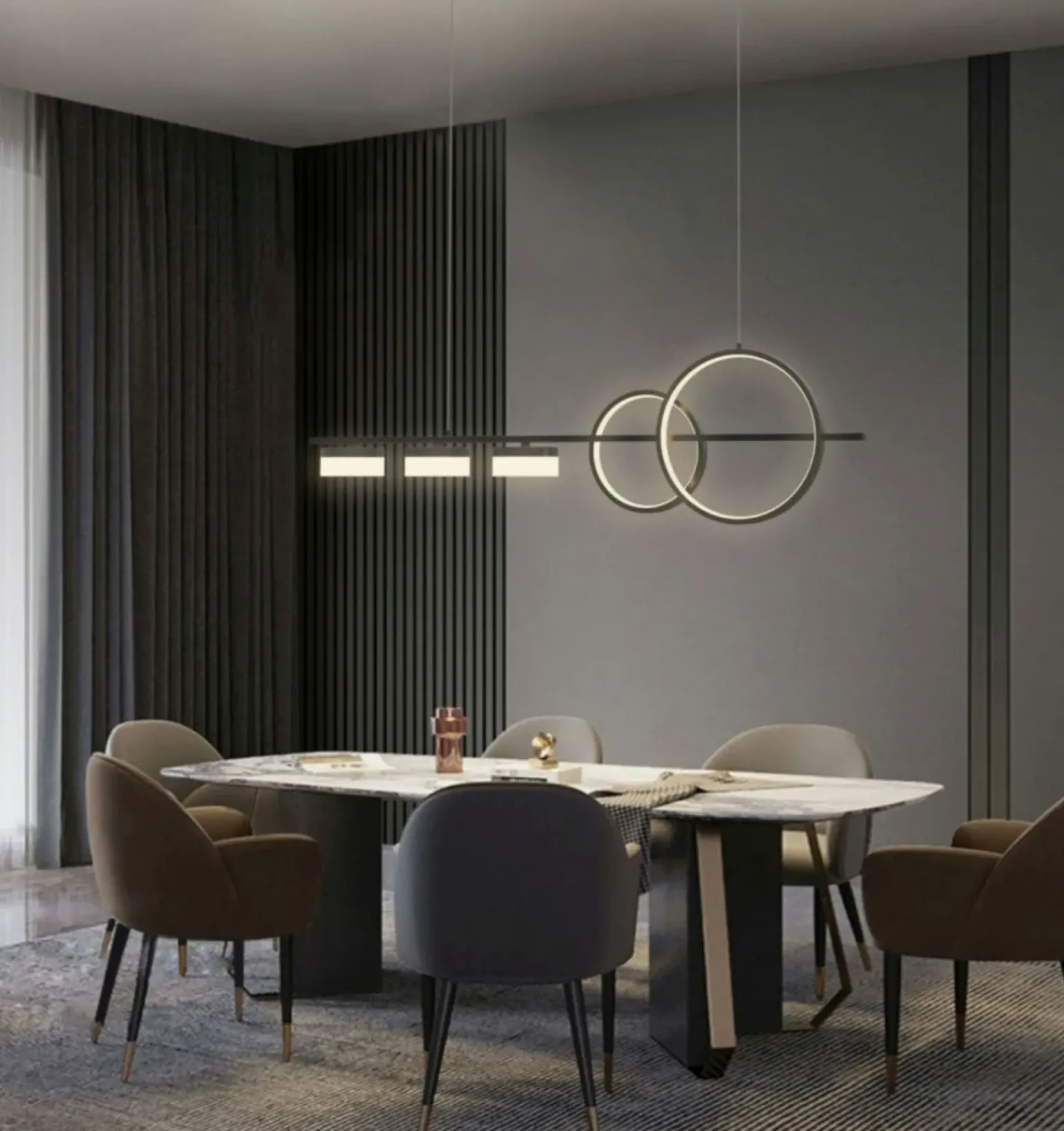 Shop Nietuzinkowa lampa LED nad stół w salonie WF 7030-502 MESSINA | Kaja Żyrandole Nowoczesne