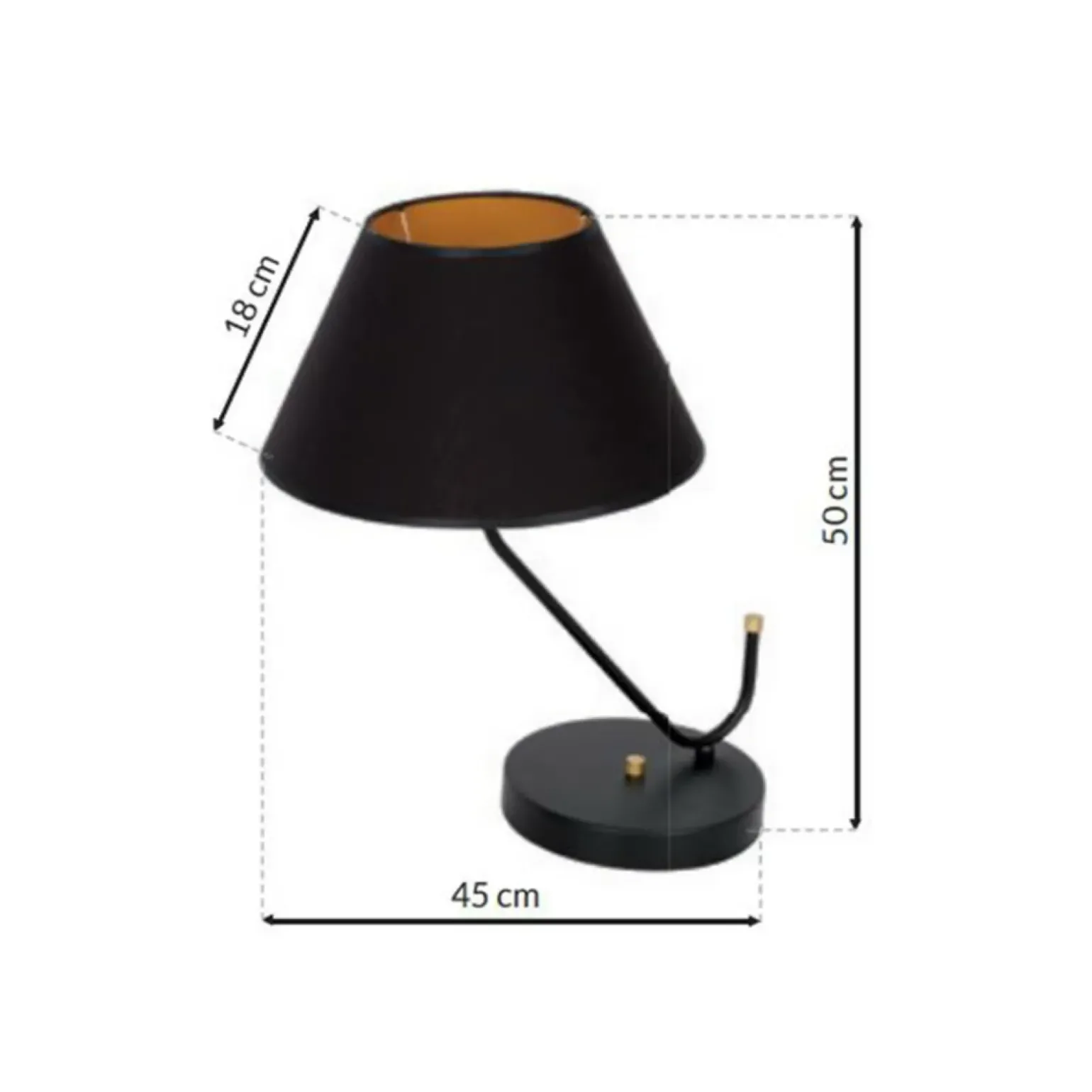 Sklep Kaja Nietuzinkowa lampa stołowa z czarnym abażurem MLP4914 z serii VICTORIA | Kaja Oś