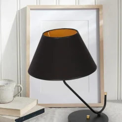 Sklep Kaja Nietuzinkowa lampa stołowa z czarnym abażurem MLP4914 z serii VICTORIA | Kaja Oś