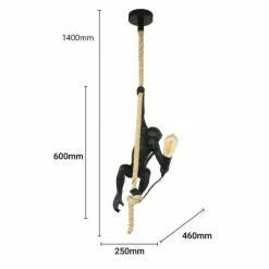 Best Nietuzinkowa, złota lampa wisząca małpa ABR-KAR-G MONKEY | Kaja Żyrandole Nowoczesne