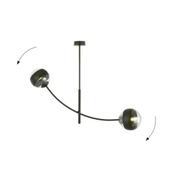 Online Nietypowa lampa sufitowa z dwoma kloszami 1101/2 HUNTER | Kaja Żyrandole Nowoczesne