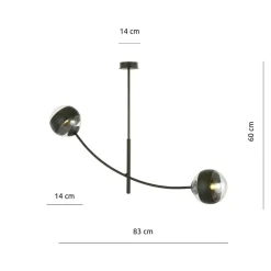Online Nietypowa lampa sufitowa z dwoma kloszami 1101/2 HUNTER | Kaja Żyrandole Nowoczesne