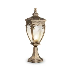 Sklep Kaja Niska, czarno-złota latarenka do ogrodu O414FL-01GB z serii FLEUR