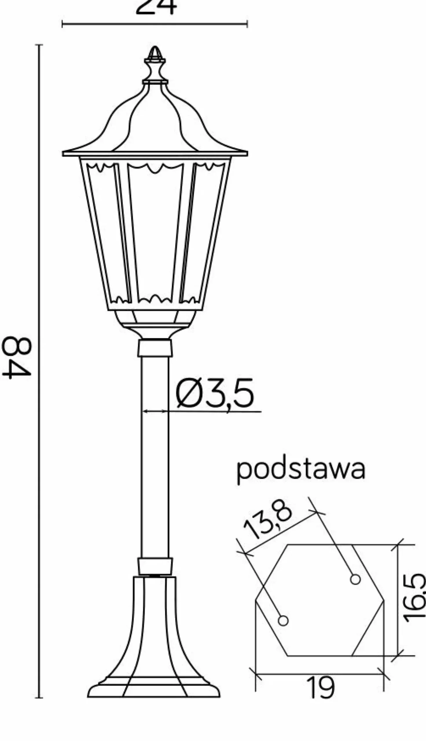 Sklep Kaja Niska lampa zewntrzna na jedną żarówkę K 5002/3 z serii RETRO CLASSIC | Kaja Ośw