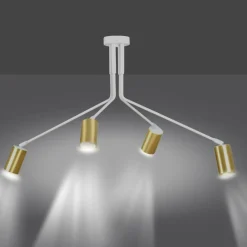 Store Nowoczesna biała lampa sufitowa z reflektorami 656/4 | Kaja Żyrandole Nowoczesne