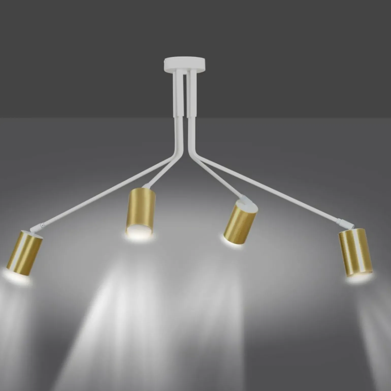 Store Nowoczesna biała lampa sufitowa z reflektorami 656/4 | Kaja Żyrandole Nowoczesne