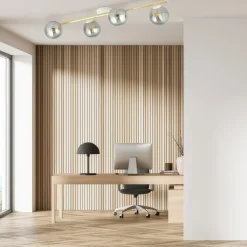 Clearance Nowoczesna, biało-złota lampa sufitowa do salonu 1247/4 serii SPLENDI Żyrandole Nowoczesne