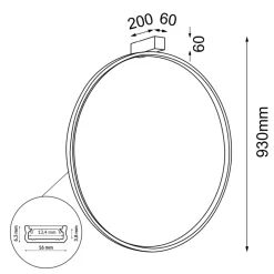 Sklep Kaja Nowoczesna lampa ścienna koło ⌀87cm 4000K ANT 4312 AGARO | Kaja